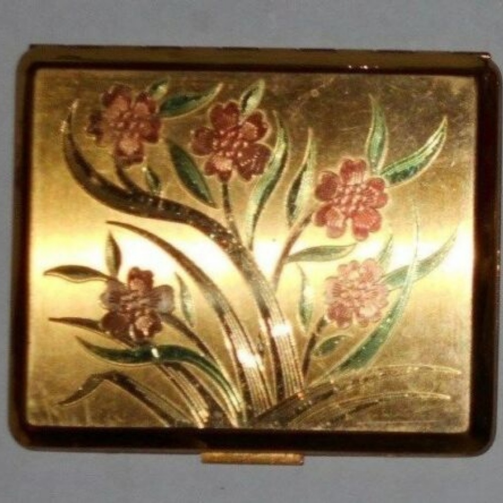 Vintage American Beauty Mirror Metal Compact